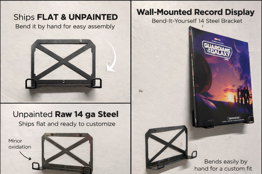 Wall-Mounted Record Display – Bend-It-Yourself Steel Bracket